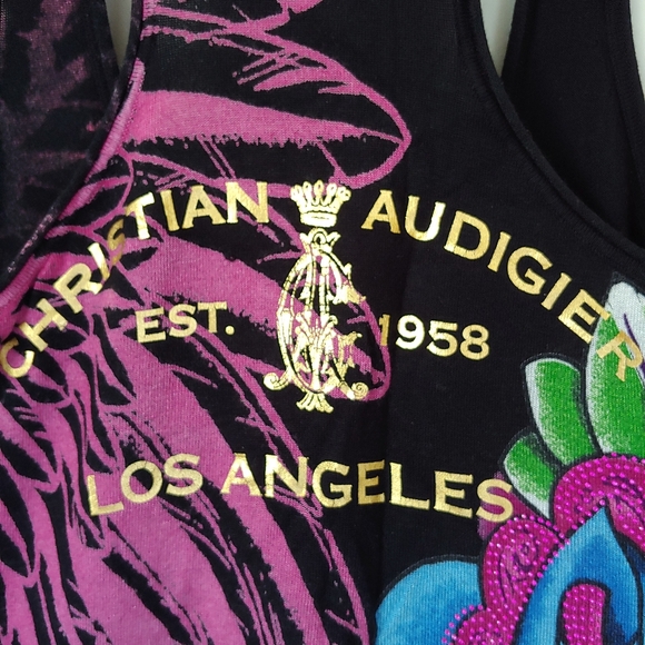 Christian Audigier Los Angeles Knit Tank Top Long Size Large - Picture 11 of 16